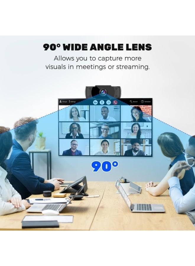 BOAE Web Cameras for Computers, 1080P USB Webcam with Microphone for PC/Laptop/Desktop/Video Calling/Conferencing Full HD 1080p Noise Reduction Digital Mic - Black - Image 3